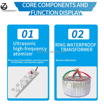 7KG/H Industrial Humidifier Ultrasonic Mist Maker Fogger Ultrasonic Fog Machine Mushroom Humidifier,Intelligent moisture control