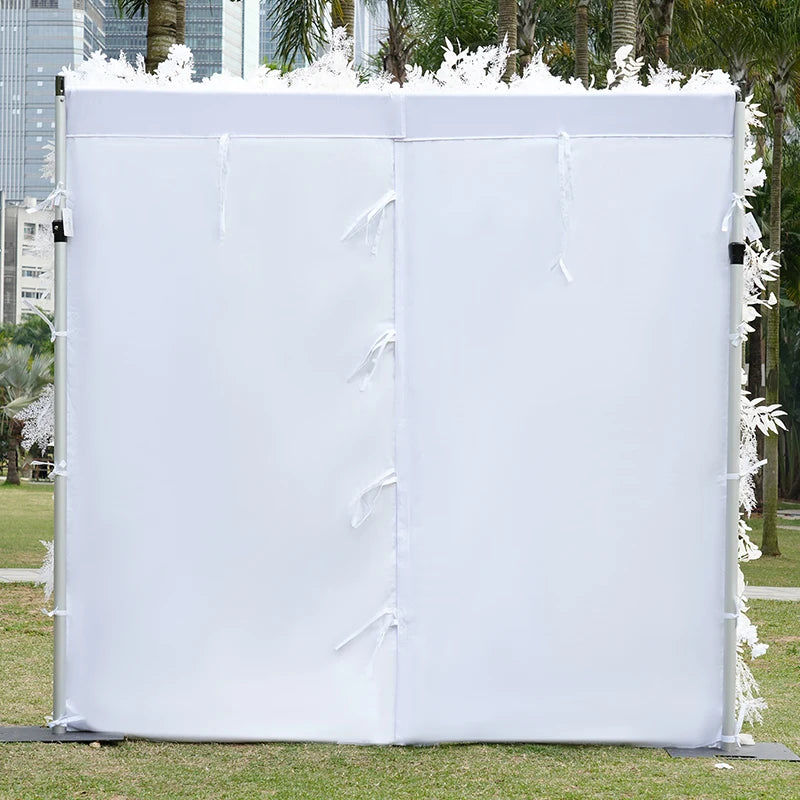 S-A8055 Wedding Backdrop White Roll up Fabric Flower Wall
