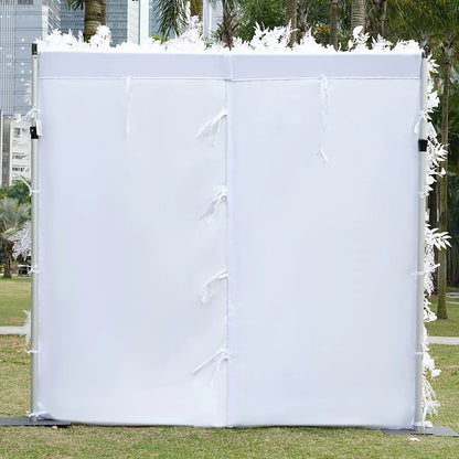S-A8055 Wedding Backdrop White Roll up Fabric Flower Wall
