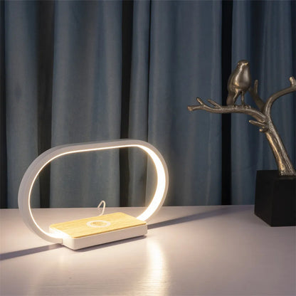 Geagood 3-step Dimmable Bedside Night Desk Light LED Modern Table Lamp With Wireless Charger Speaker