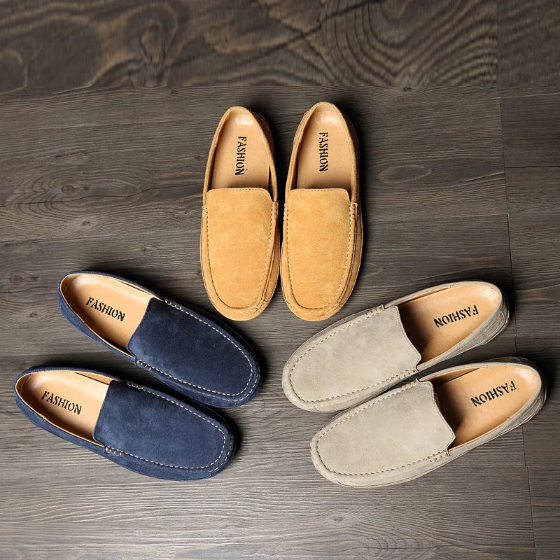 Suede Leather Man Loafers Luxury 2021 Casual Shoes For Men Boat Shoes Handmade Men Slipon Driving Shoes Male Moccasins Zapatos99
