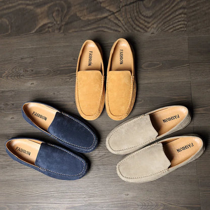 Suede Leather Man Loafers Luxury 2021 Casual Shoes For Men Boat Shoes Handmade Men Slipon Driving Shoes Male Moccasins Zapatos99