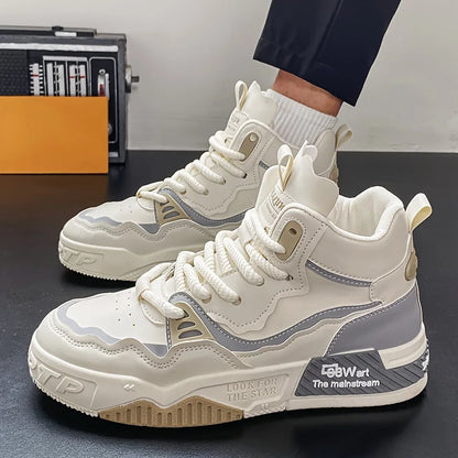 Y 46 Plus Size Men's High Top Casual Sneakers Fashion Trend Running Walking Style Sporty Casual Mid-top Shoes
