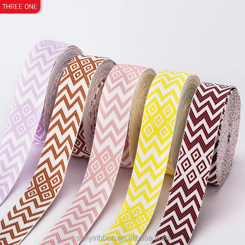 Factory Custom Jacquard Webbing Custom logo Polyester Webbing Bag Shoulder Belt Custom Clothing Accessories Webbing