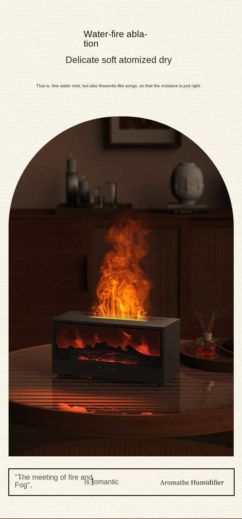 New Retro 3D Simulation Electric Desktop Humidifier Aromatherapy Remote Control Home Plastic Power Source Fireplace Household