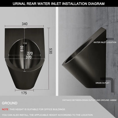 Intelligent Urinal Flush Sensor Modern Bathroom Wall Mounted Urinals Toilet for Men