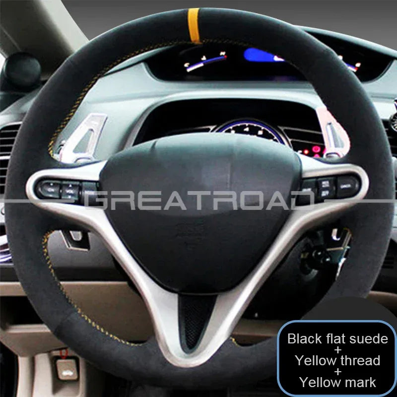 Custom Car Steering Wheel Cover for Honda Fit City 2009-2013 Jazz 2009-2013 Insight 2010 2011 2012 2013 2014 Interior