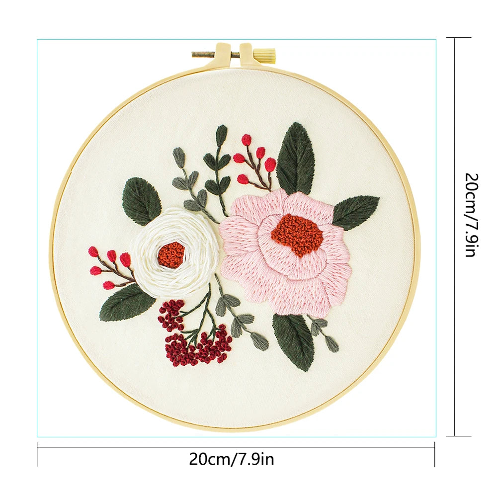 Factory DIY Flowers Practice Embroidery Set for Beginners Semi Finished Handmade Cross Stitch Decoration Crafts