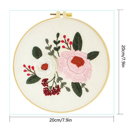 Factory DIY Flowers Practice Embroidery Set for Beginners Semi Finished Handmade Cross Stitch Decoration Crafts