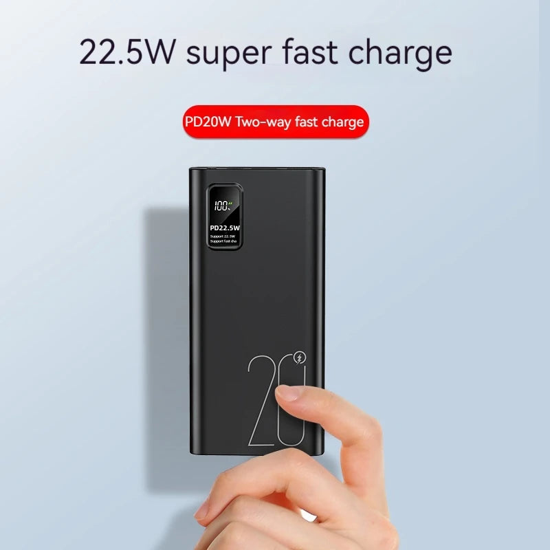 Latest Model 22.5W Type C Output Super Fast Charging Powerbank 20000mAh Digital Display Real Capacity PD20W 20000mAh Power Bank
