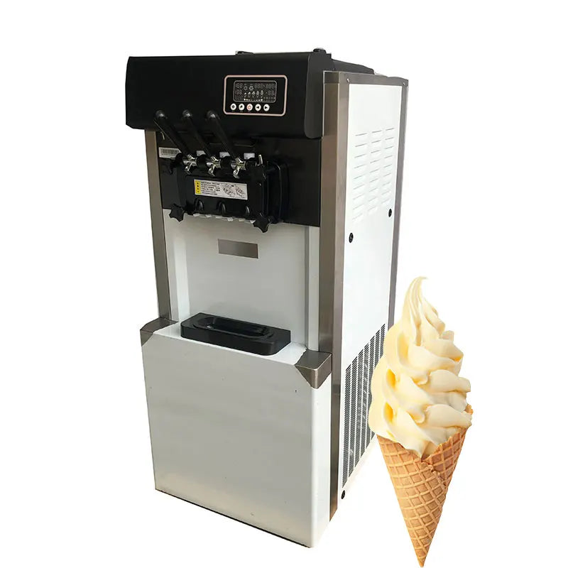 High Capacity Soft Ice Cream Machine Floor Standing Ice Cream Maker 3 Flavors for Supermarket Fast Production Hot Sale