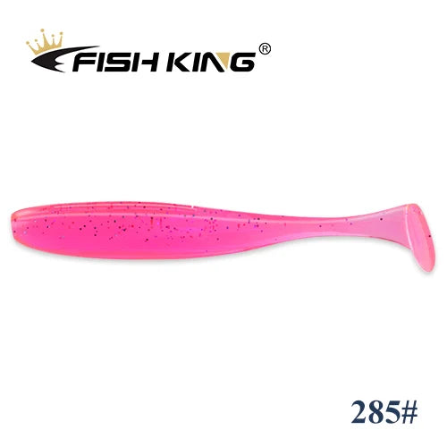FISH KING Easy Shiner Fishing Lure 50mm 75mm 100mm Wobblers Carp Fishing Soft Lures Silicone Artificial Double Color Bait T Tail