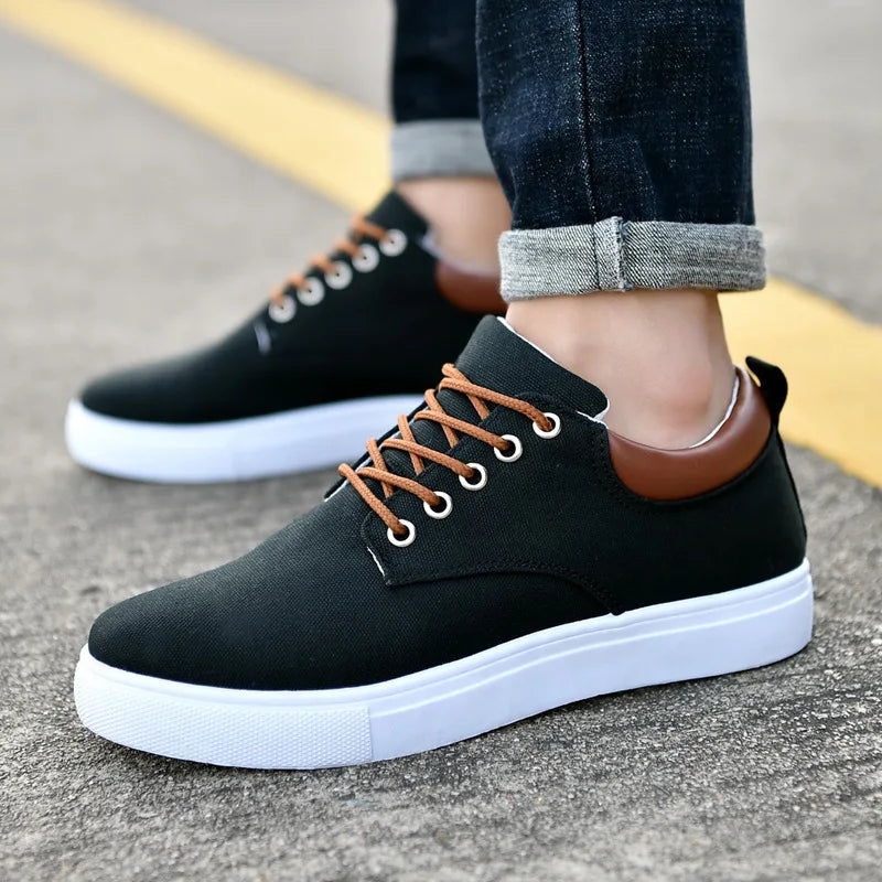Shoes Men New Style 2024 Walking Shoes Casual Canvas Plus Size 48 Board Height Increasing Shoes