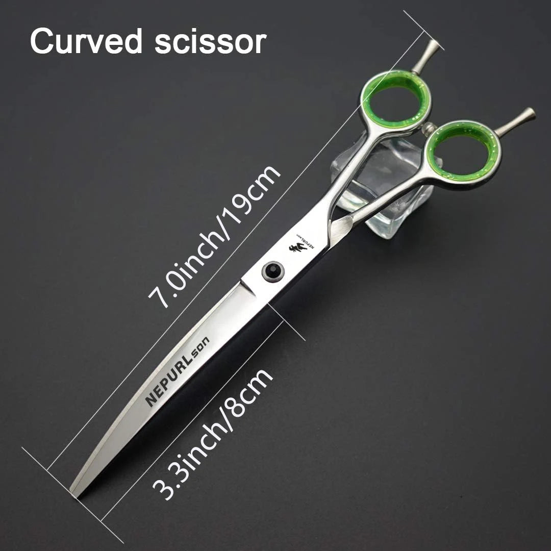 7.0 Inch Scissors Pet Grooming Dense Fishbown Teeth Scissors Set  shear   4 Scissors in  Set PTS-015