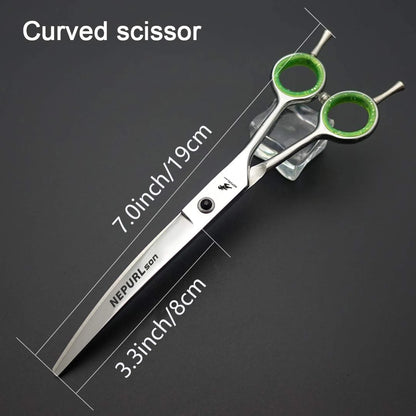 7.0 Inch Scissors Pet Grooming Dense Fishbown Teeth Scissors Set  shear   4 Scissors in  Set PTS-015
