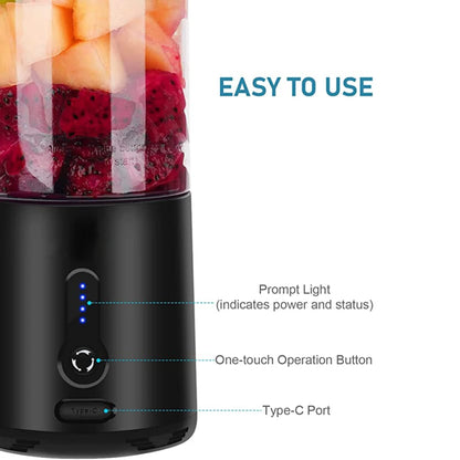 Ligkevan Fresh Fruit Smoothies Electric Mixer USB Rechargeable Cup Personal Bottle Mini Blenders Juice Portable Juicer Blender