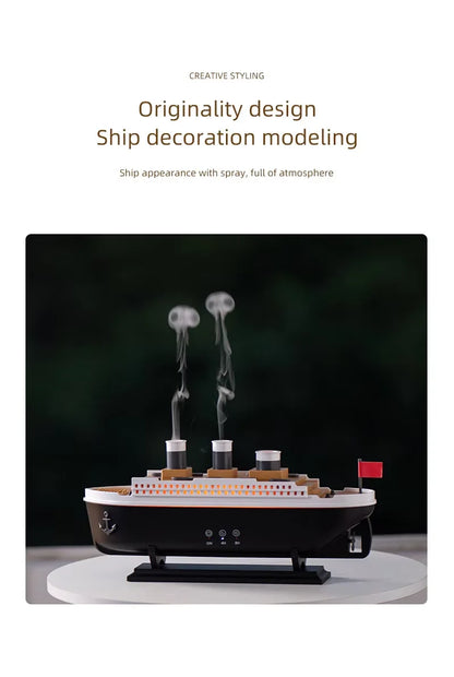 2025 Electric Ship Diffuser Humidifier Ultrasonic Essential Oil Jellyfish Diffuser Desktop Smart Home Boat Diffuser for Office