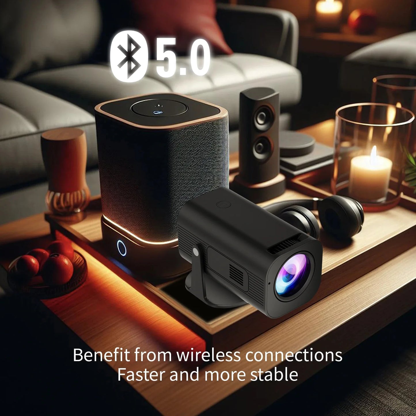 XP330 Home Cinema Portable Projector LED Video Projector HD 720P Portable Multi-media Android TV Projector with Wifi6 Speaker