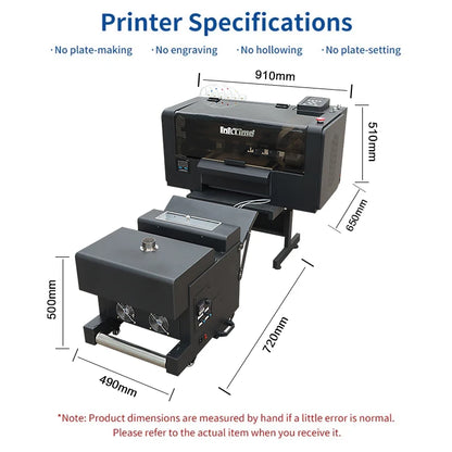 Inktime A3 Plus 30cm Semi-Automatic Dual Head DTF Printer XP600 DTF with Shaker and Dryer 2024 Model New Condition