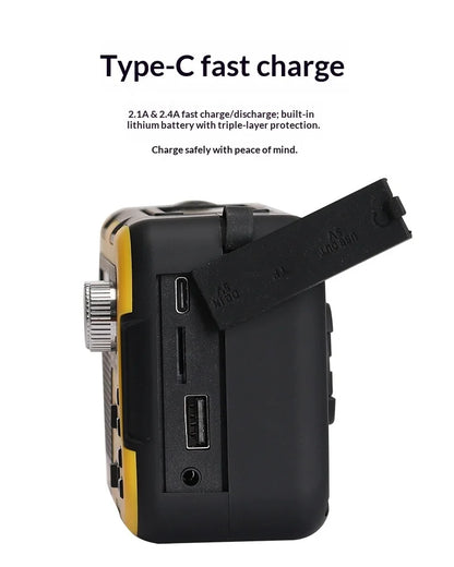 4000mAh Weather Emergency AM/FM Radio Noodradio Emergency Hand Crank Solar Charging Flashlight Survival Kit Gear Electronics