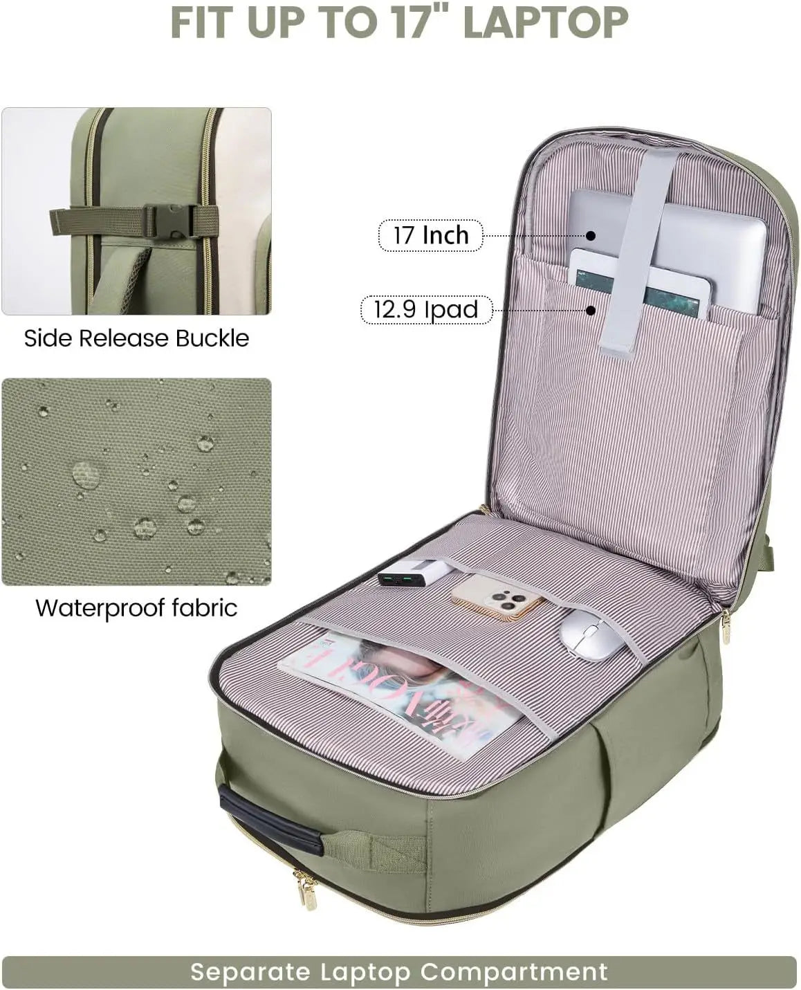 Cross-Border Color-Block Multi-Piece Set Oxford Waterproof Backpack Large Capacity for Business Trip Carry-On Luggage Laptop