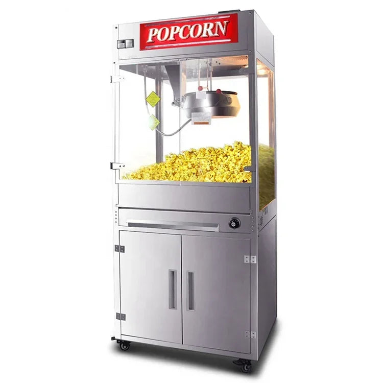 Large Popcorn Machine with 16 Oz Kettle Commercial Cinema Stainless Steel Automatic Popcorn Snack Popcorn Machine
