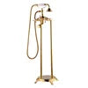 Freestanding Floor Mounted Shower Bathtub Faucet with Dual Handle Brass Construction Modern Design Hotel Use Bronze Finish