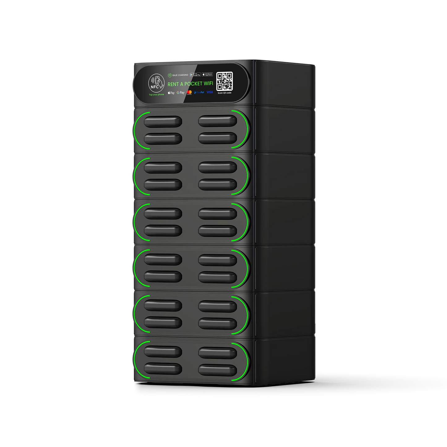 hot sale sharing power bank rental station 24-stack hire phone charging station with MIFI shared powerbank vending machine