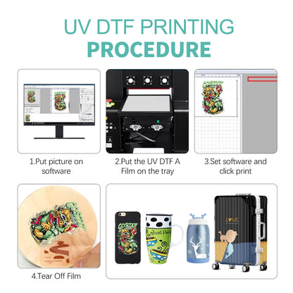 A3 A4 UV Printer Machine Automatic UV DTF Printer Film Printing Machine Glass Bottle Mug Phone Case  UV Sticker Printer