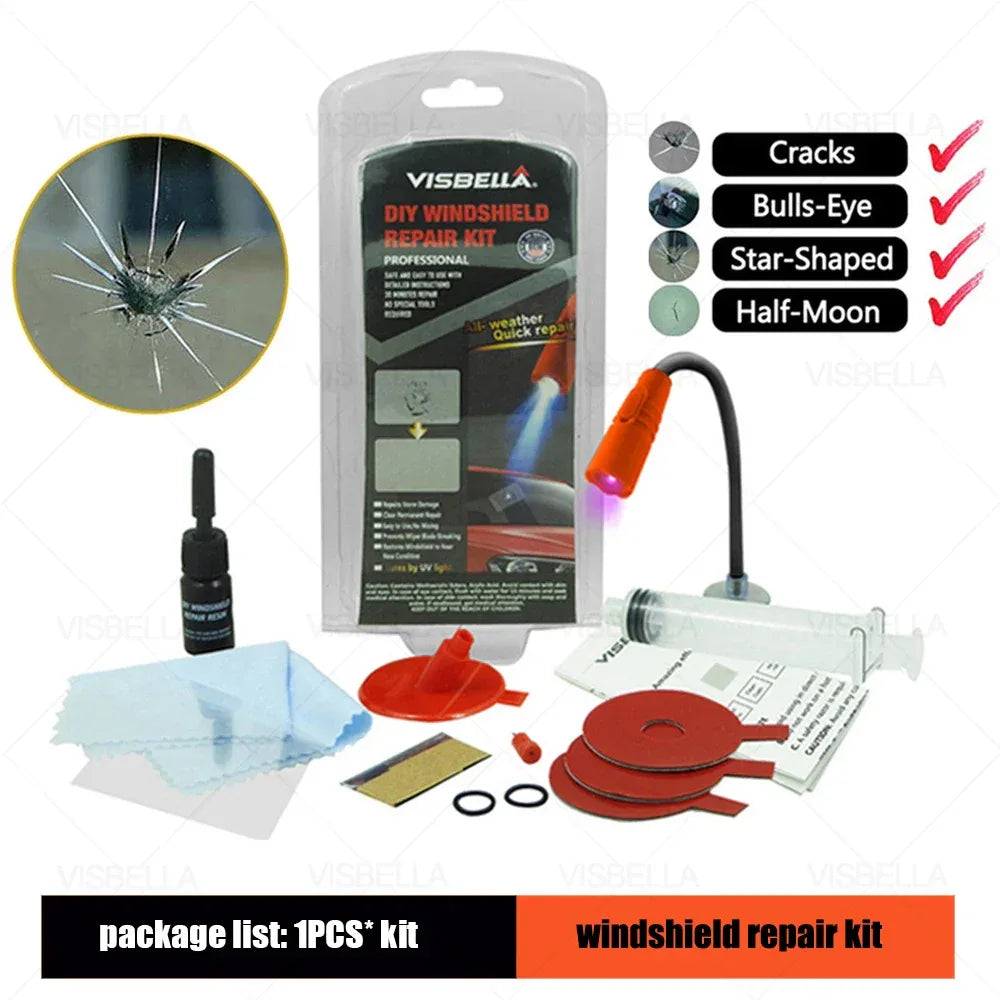 Car Windshield Repair Kit DIY Window Repair Tool Windscreen Glass Scratch Crack Restore Renewal Window Screen Polishing