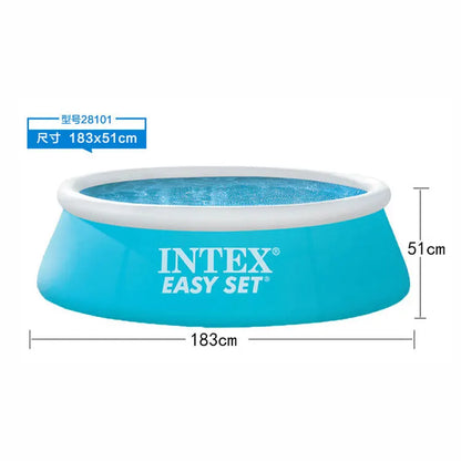 Intex 28120 Above Ground Pool Easy Set Inflatable Swimming Pool with Round Bracket for Adults and Children PVC Material
