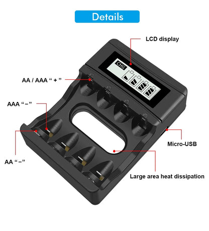 100% New 1.5V AAA Rechargeable Battery 900mWh 1.5V Li-ion Lithium Liion Li ion 3A aaa Batteries for Toy Car Camera Flashlight