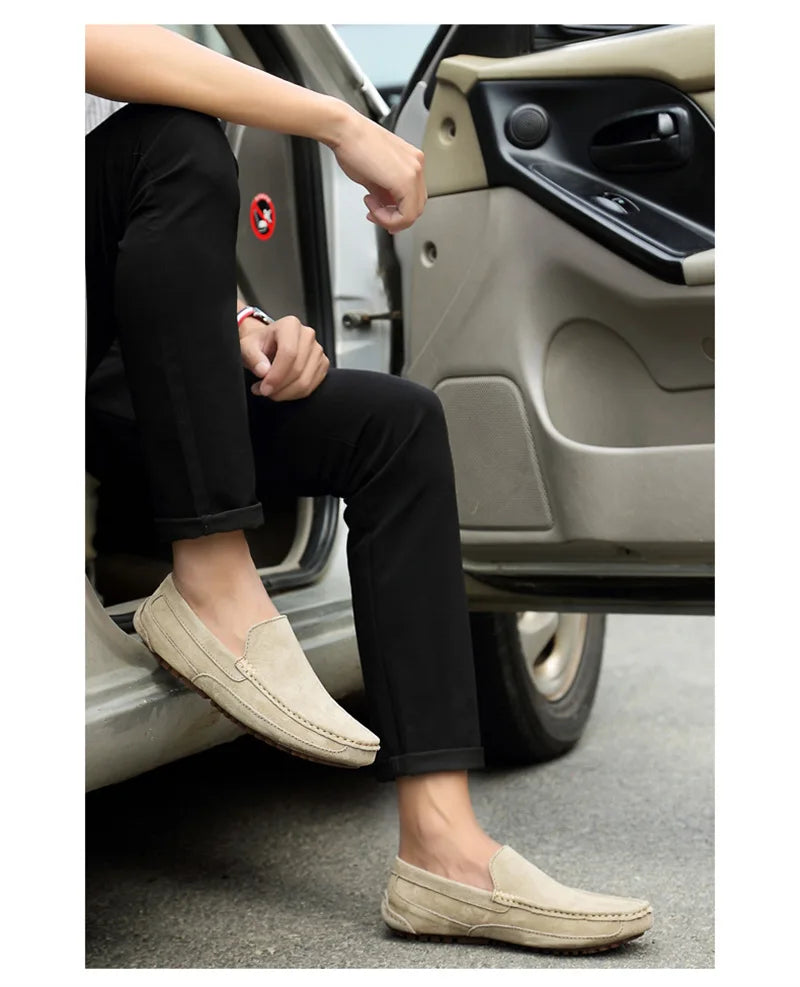 Suede Leather Man Loafers Luxury 2021 Casual Shoes For Men Boat Shoes Handmade Men Slipon Driving Shoes Male Moccasins Zapatos99
