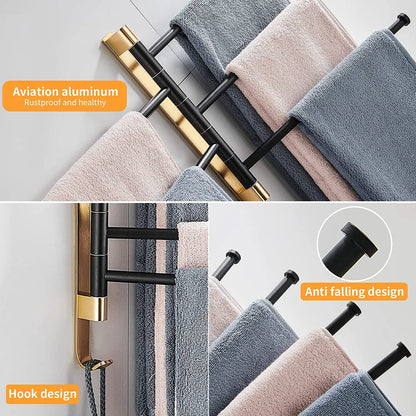 Folding Towel Rack Bathroom Accessories Wall Mount Towel Holder