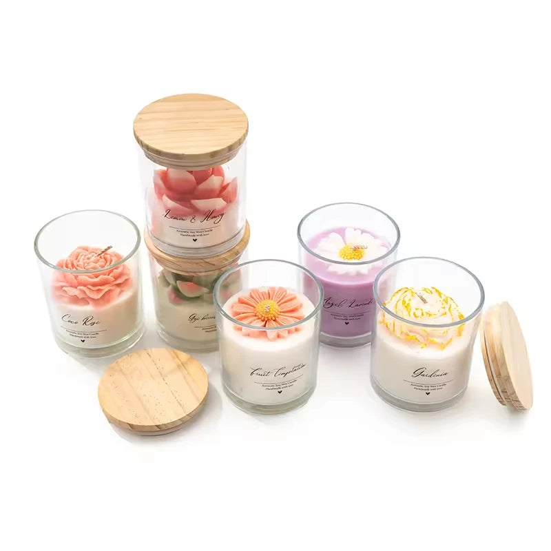 AIKUN 8 * 9cm Natural Eco Friendly Private Label Jar Custom Label Soy Wax Aromatherapy Candle for Holiday Gift Projects