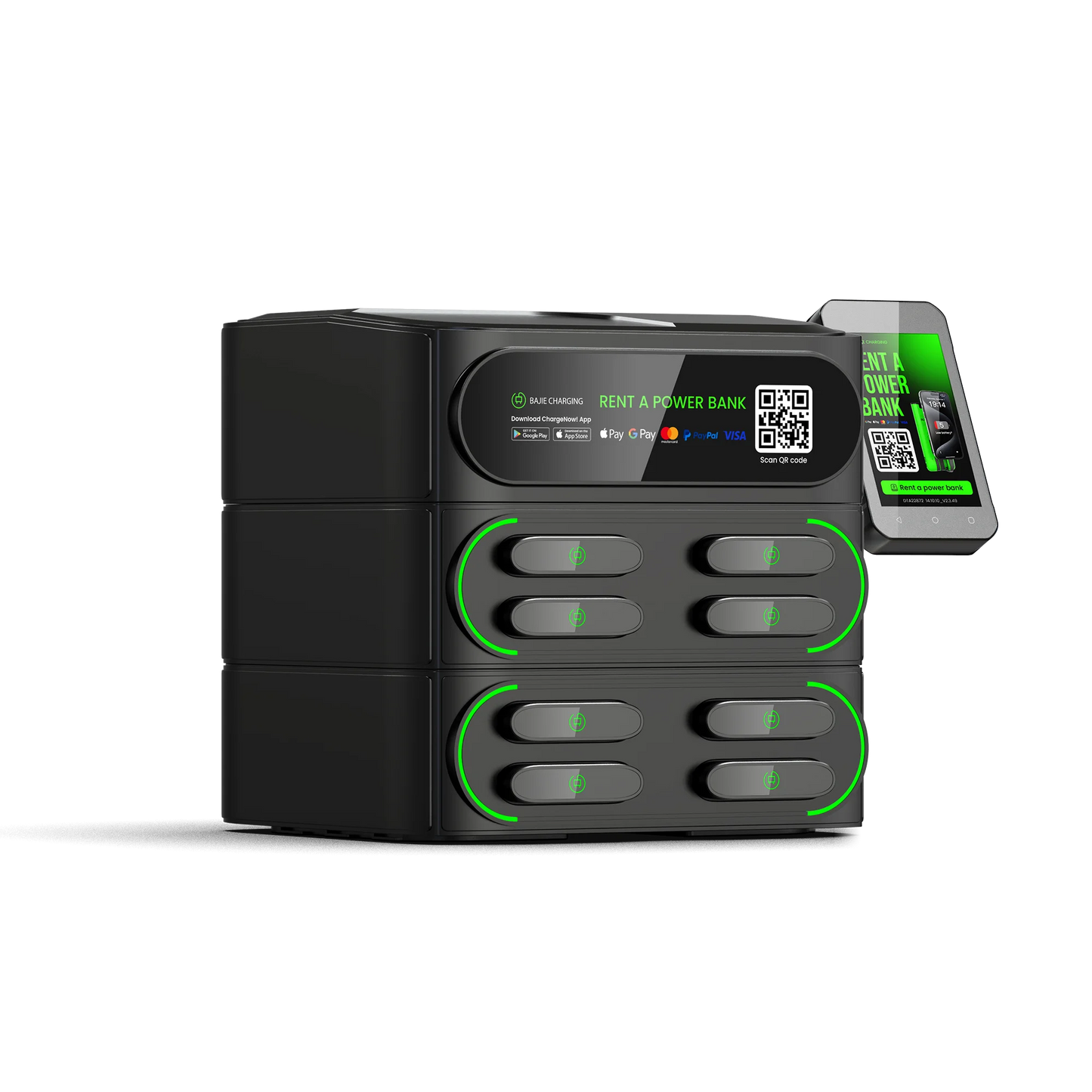 Original Factory Sharing Power Bank Rental Station with POS Bajie Charging Cell Phone Charging Vending Machines for Commercial
