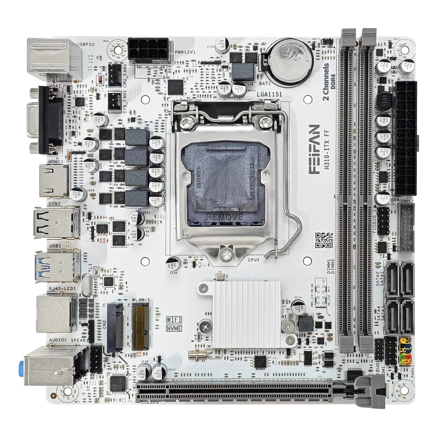 FEIFAN New H310 ITX White Motherboard Intel 6/7/8/9th Gen LGA1151 Double 32GB DDR4 VGA for M.2 SATA Desktop