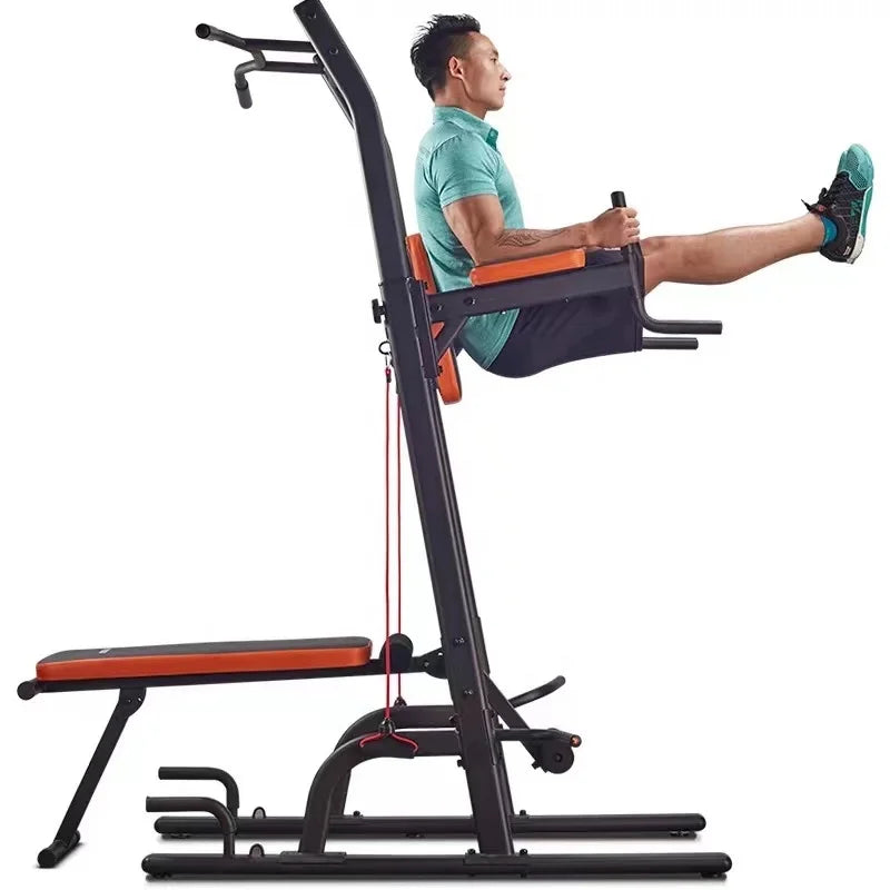 Multifunction Home Gym Exercise Fitness Equipment Pull-Up Bar Dip Station Power Tower With Bench