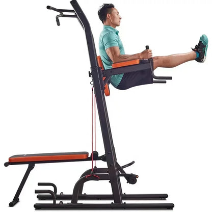 Multifunction Home Gym Exercise Fitness Equipment Pull-Up Bar Dip Station Power Tower With Bench