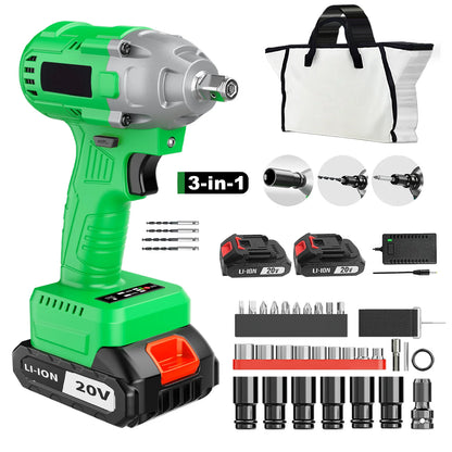 20V Cordless Impact Wrench DIY Grade Electric with 320Nm Max Torque Battery Powered Car Support Local EU Warehouse Drop Shipping