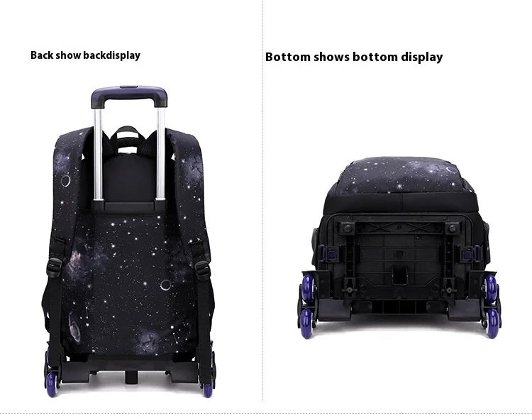 Japanese Korean Student Backpack Large Capacity Multi-Layer Breathable Design Waterproof Stylish Trolley for Stair Climbing