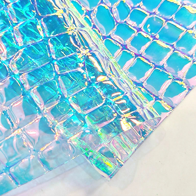 30cmx135cm Roll Holographic Stone Embossed Pattern Faux Leather Leatherette Fabric Synthetic Leather for  Making Bag Shoes Craft