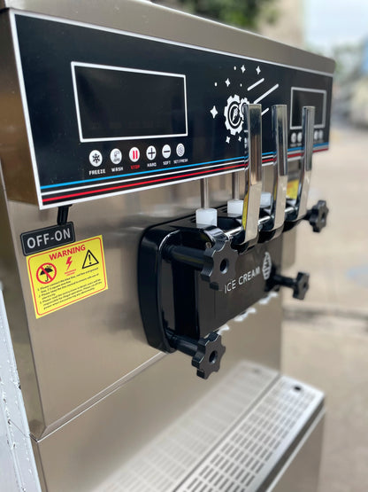Icecream Machine 48-50L/H Double System Soft Serve Ice Cream Making Maker Maquina De Helado Commercial Ice Cream Machine