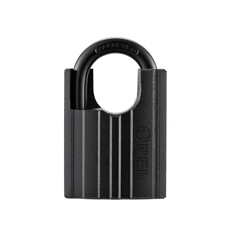 OPEL Heavy Duty Hardened Iron Anti-Theft Waterproof Padlock A3 Steel Shackle Key Operated Black Color for Outdoor/Indoor Use