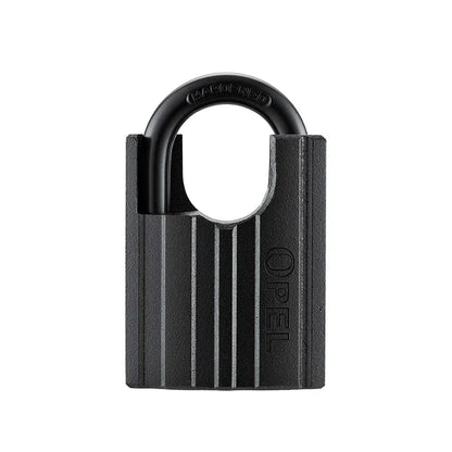 OPEL Heavy Duty Hardened Iron Anti-Theft Waterproof Padlock A3 Steel Shackle Key Operated Black Color for Outdoor/Indoor Use