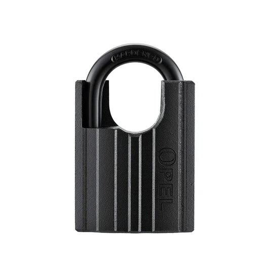 OPEL Heavy Duty Hardened Iron Anti-Theft Waterproof Padlock A3 Steel Shackle Key Operated Black Color for Outdoor/Indoor Use