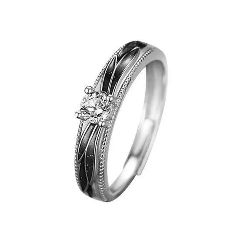 F1052 Wings Design Engagement Ring For Women Cubic Zirconia Prong Setting Lab Created Round Stone Fashion Rings