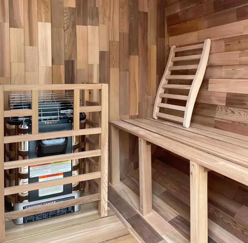 Outdoor 4-Person Cedar Sauna: a Spacious Sanctuary with Aromatherapy for Wellness Therapy