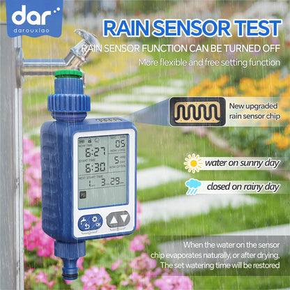 Outdoor Plastic Automatic Digital Water Timer Rain Sensor Child Clock Battery Operated Garden Irrigation System for Lawn