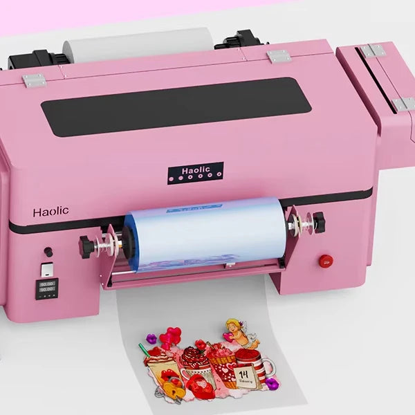 Christmas New A3 Smart Pink UX7 UV DTF Printer WIth DX7 Printhead  for Cup Wraps, Stickers & Small Business